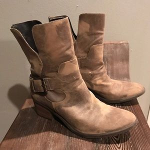 Donald J. Pliner Vtg. Distressed Suede Moto Boot
